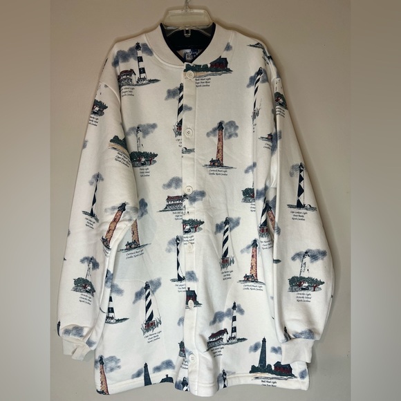 Art Unlimited Lighthouse Button Down Shacket Jacket Chore Men’s X-Large USA Made - Picture 2 of 10
